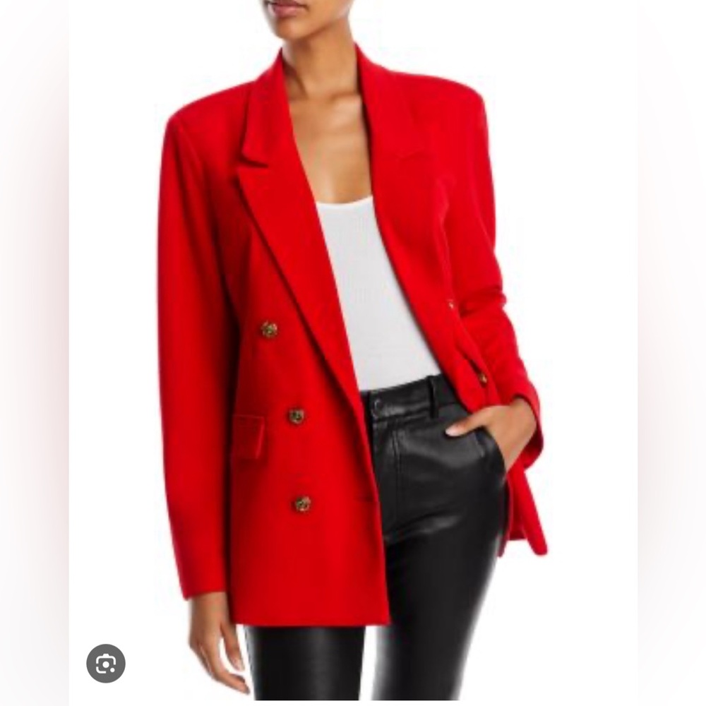 Red Double-Breasted Women's Blazer